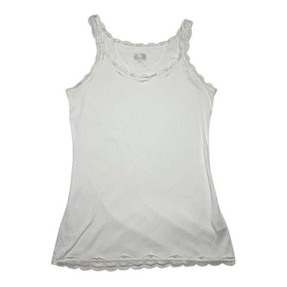 Converse Tops - White Converse Ribbed Tank Top Size XL